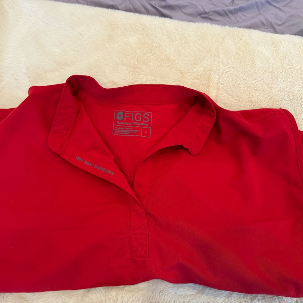 Red Figs Uniform! Large Sleeveless Top and XL Bottoms - Picture 3 of 3